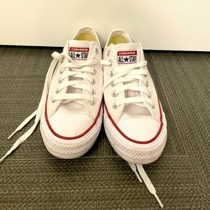 Brand new white, low top Converse! Size 7.5